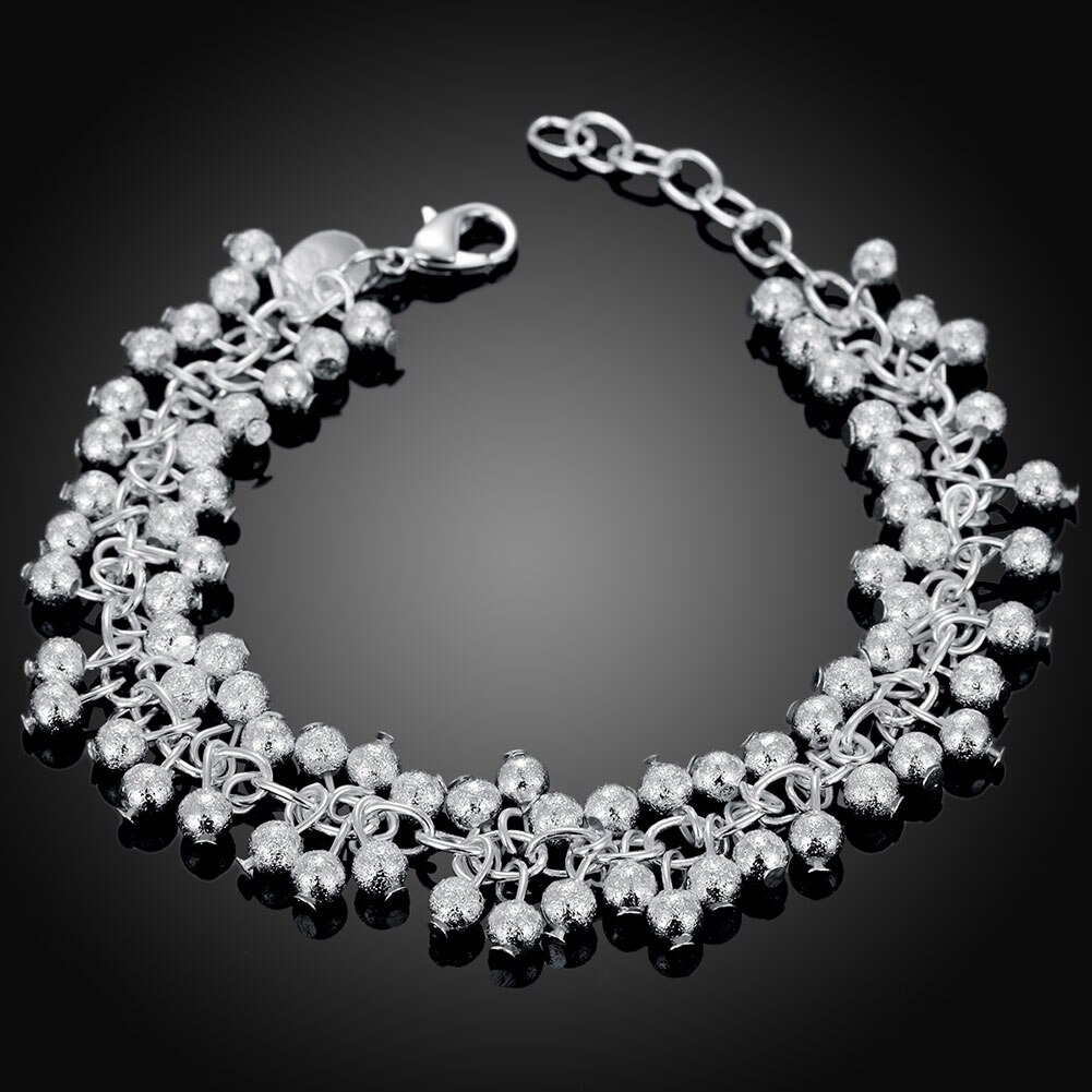 Perler kæde sølv farve armbånd til kvinder dame bryllup smykker jul nice  h030: H232