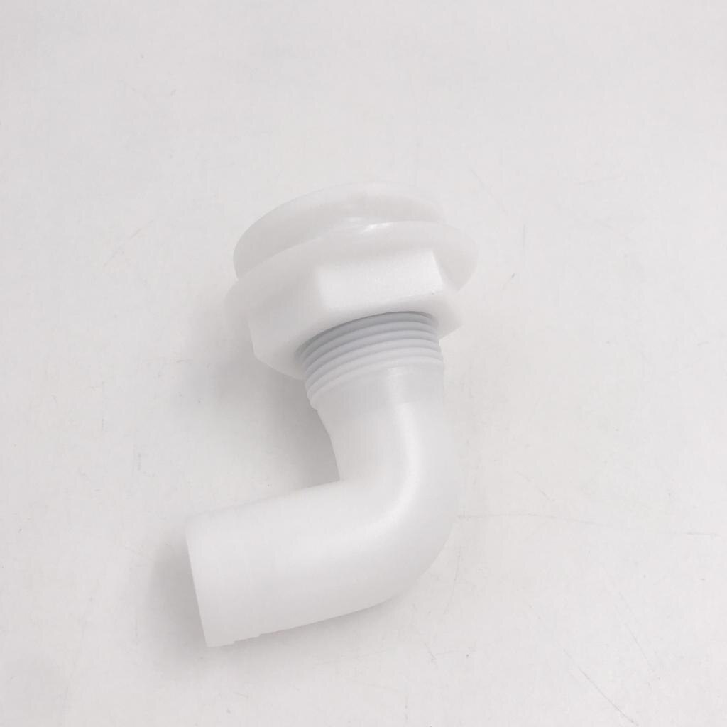 1" Hose White Plastic Thru Hull Fitting Connector 90 Degree for Boat