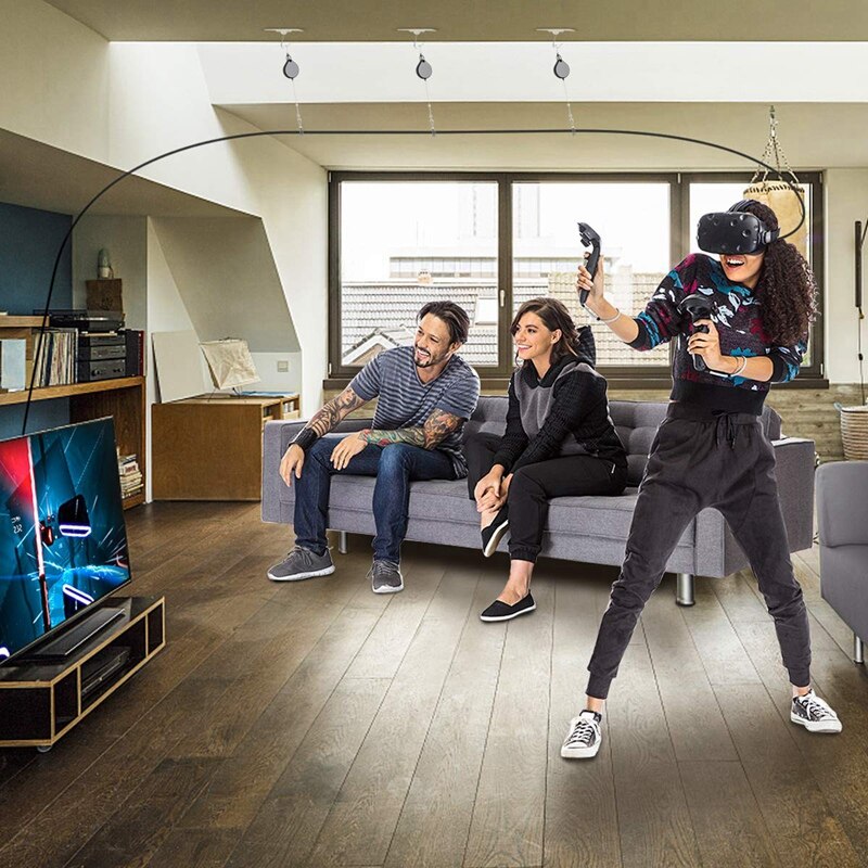 Vr Retractable Cable Management System,Virtual Reality Wire Cord Ceiling Management Accessories For Htc Vive/Htc Vive Pro/Ocul