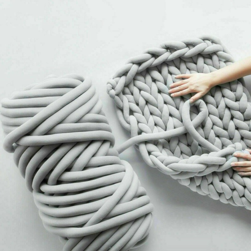 DIY ręcznie tkane koce nici rdzeniowo-spun tkaniny paski gruby koc z wełny materiał można prać w pralce bez kłaczków