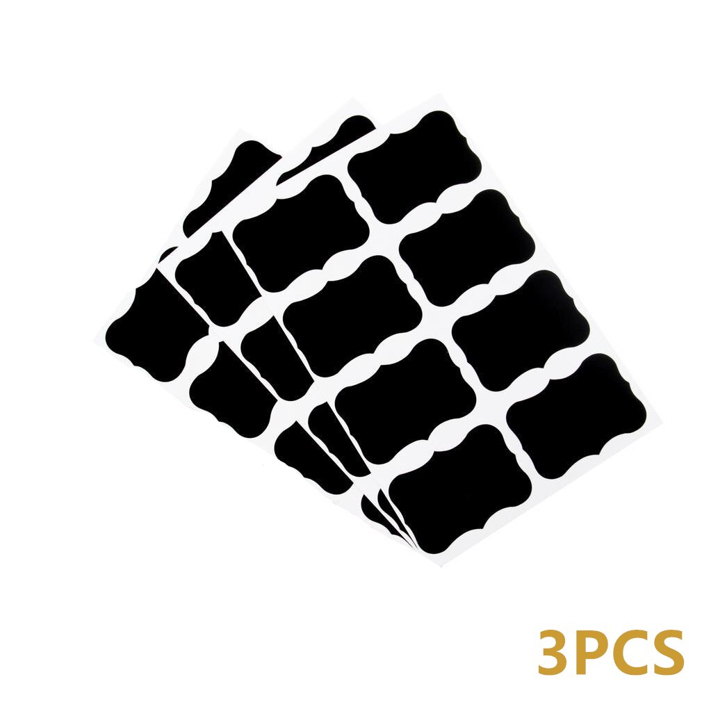 3/5/10Pcs White Liquid Chalk Pen Marker Glass Windows Blackboard Stickers Liquid Ink Pen Used On Chalkboard Window White Pen: B Black Sticker 3PC