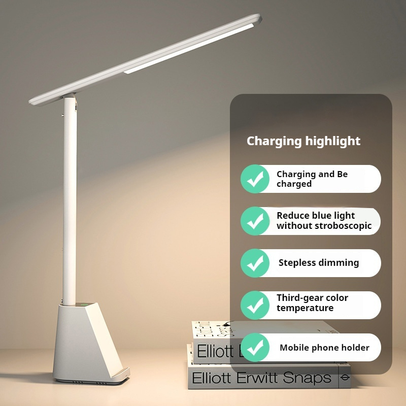 15 W kabellose, schnell aufladbare Schreibtischleuchte, augenschützende, klappbare LED-Stecker-in-intelligente Schreibtischlampe für Arbeit und Arbeitszimmer, Tischlampen