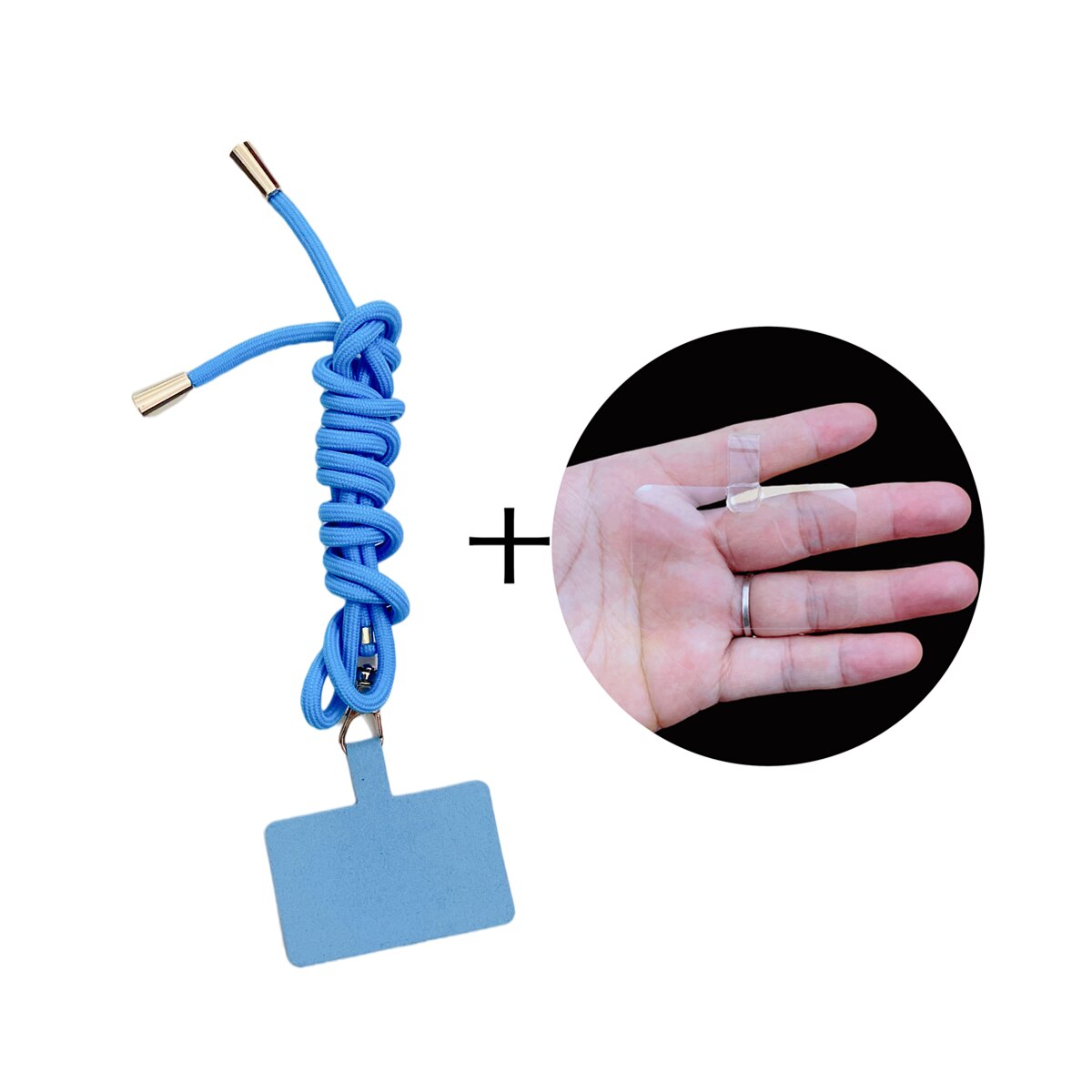 Odpinany regulowany smycz na telefon do telefonu komórkowego kobiety uniwersalny Patch Crossbody na szyję zatrzaskowy sznur do zawieszania: IceBlue