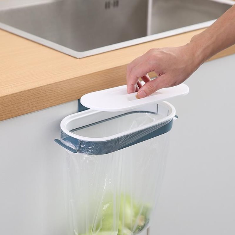Portable Plastic Garbage Hanging Bag Kitchen Trash Storage Rack Bag Hook Scouring Pad Dry Shelf Holder Kitchens Organzier Tool