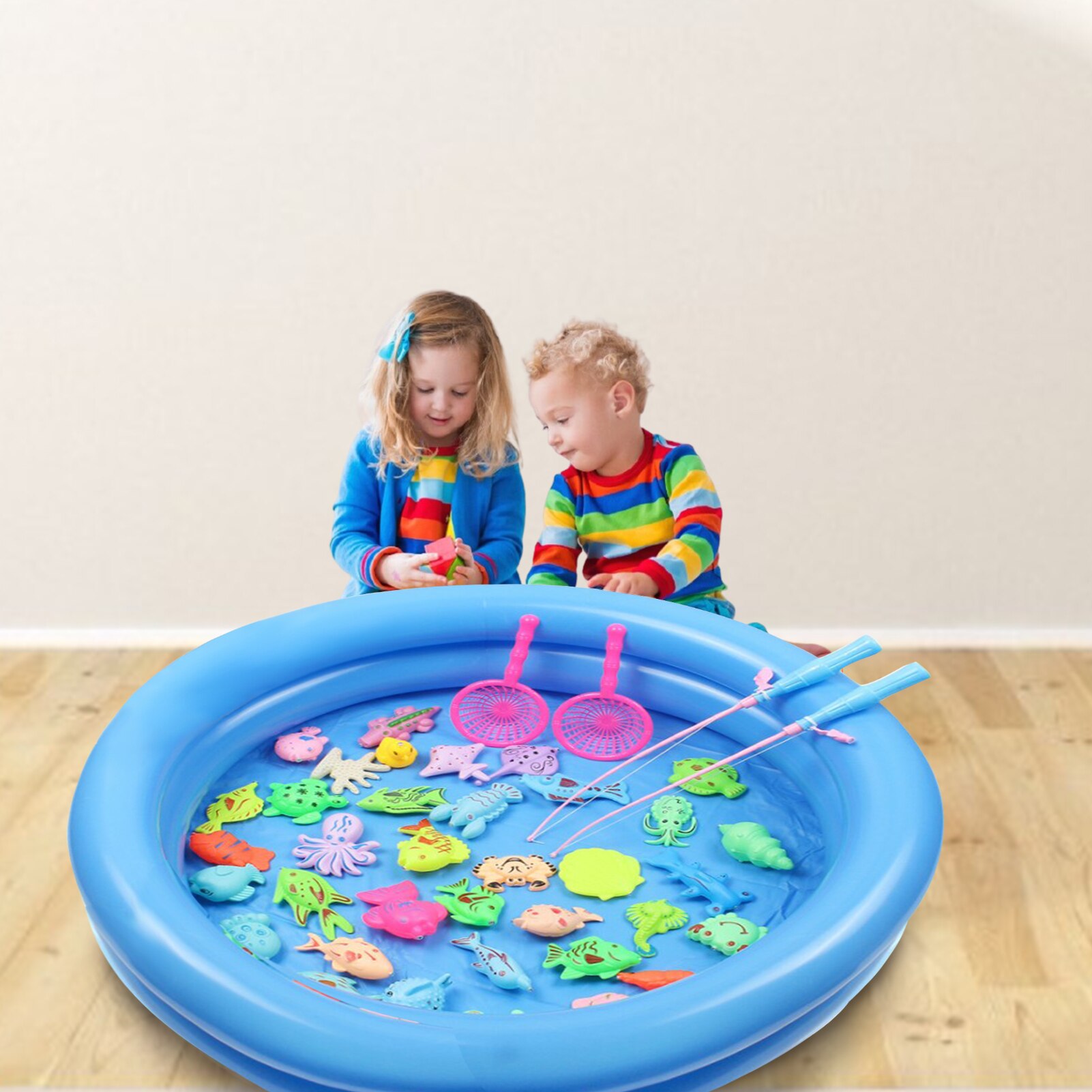 Kinderen Magnetische Vissen Speelgoed Fun Opblaasbare Peuter Spelen Water Speelgoed Ouder-kind Interactief Spel Vissen Zwembad Bad Speelgoed