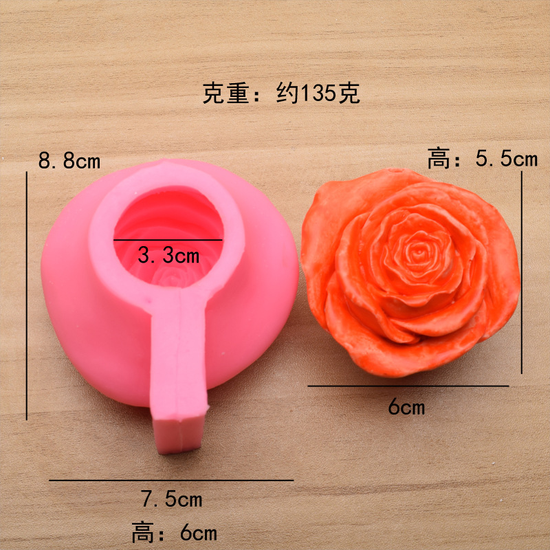 3D Rose Bloem Siliconen Mal Voor Zeep Maken Grote Bloem Siliconen Mallen Chocolade Cake Deco Diy Zeep Bakvorm Silicon mold