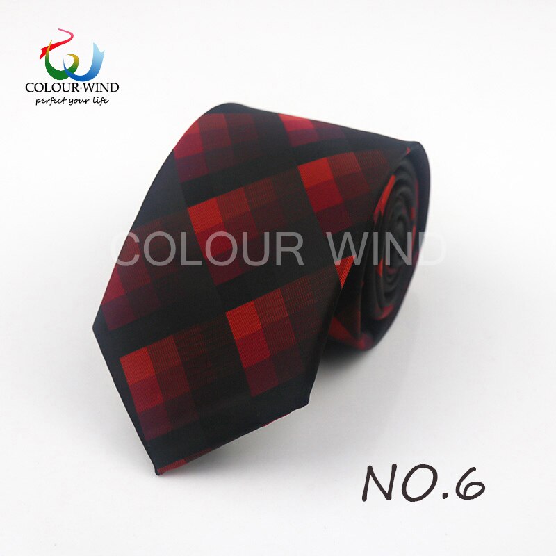 Formelt plaid slips 7cm jacquard vævet polyester hals slips til mænd klassiske tern slips herre slips til bryllup jakkesæt: 6