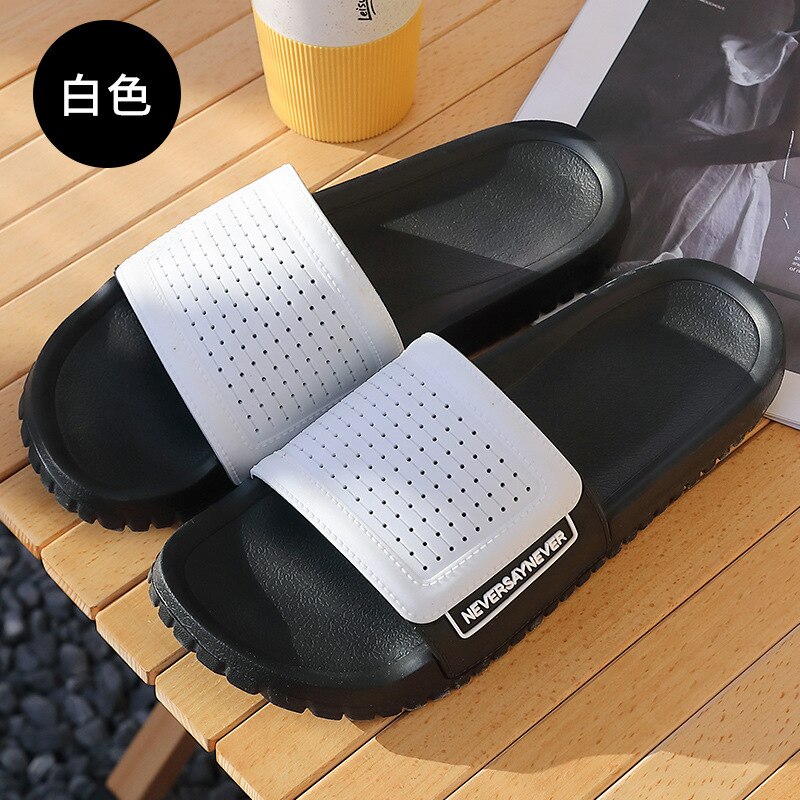 Pantofole da spiaggia da uomo pantofole moda all'aperto estive comode morbide suola in EVA pantofole da bagno per interni infradito antiscivolo per la casa: White / 42-43