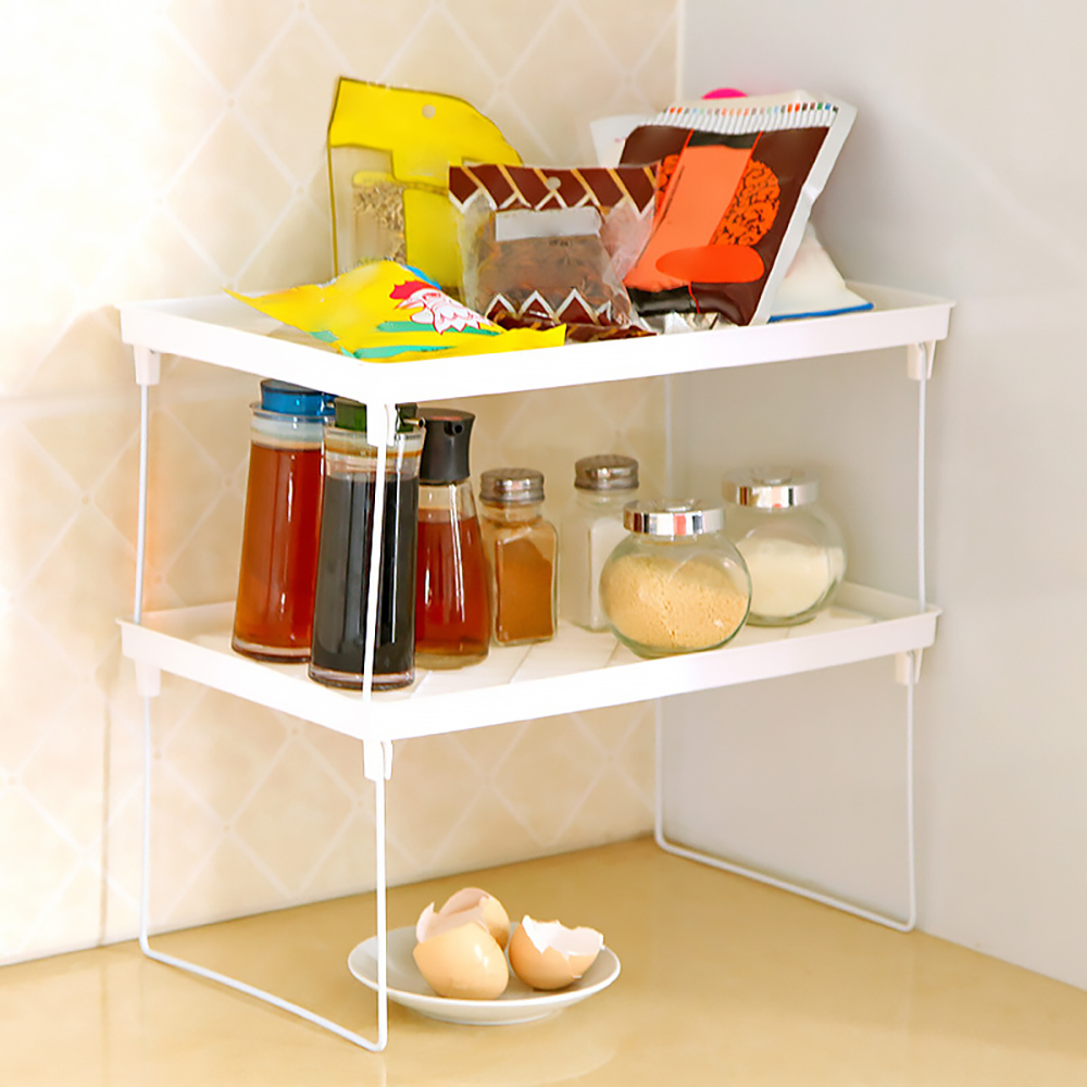 Kitchen Storage Rack Plastic Foldable Shelf Organizer For Kitchen Flavoring Kitchen Organizer Rack Cookware Spice Home Storage