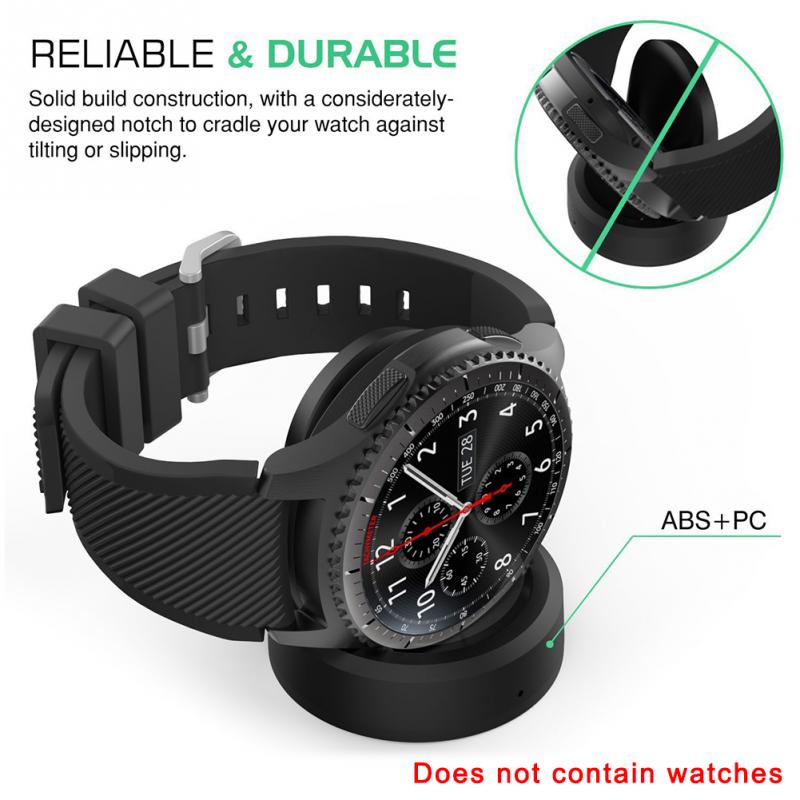 Cargador inalámbrico para Gear S2 S3 Classic R720/R730/R732/R735, base de carga para Samsung Galaxy Watch 42 46mm, Ticwatch Moto 360 1 2