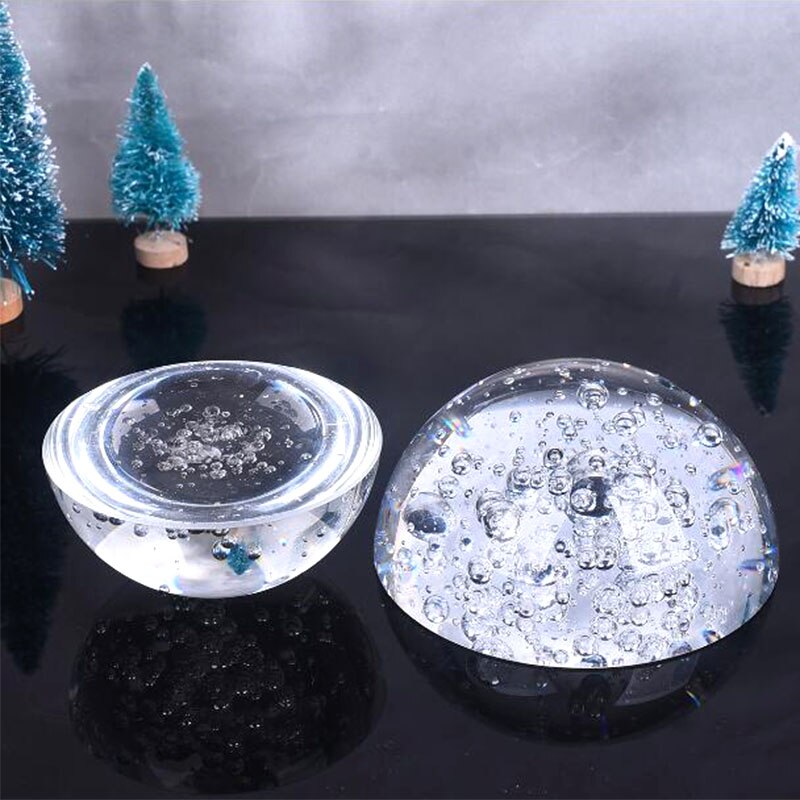 Crystal Glass Half Bubble Ball Paperweight Globe Hemisphere Dome Magnifiers Semi Home Decor Ornaments Figurines Miniature
