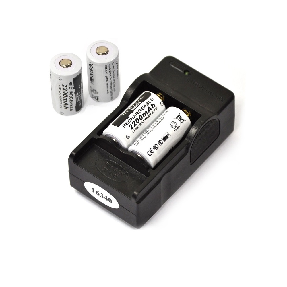 Batería de litio recargable 123a 16340 batería 3.7v 2200mAh CR123A