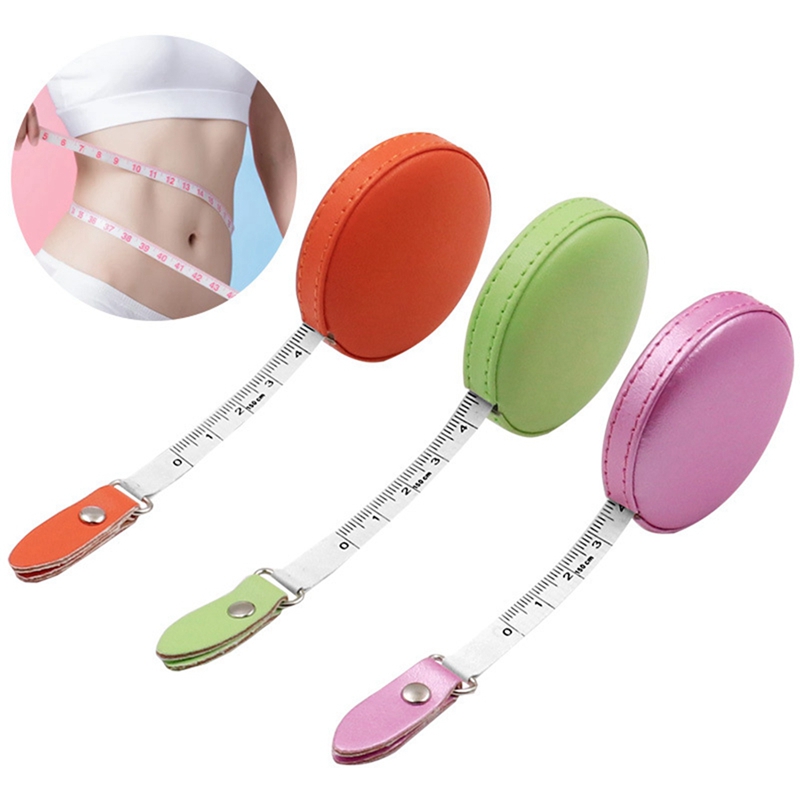 Measuring Tape Portable PU Leather Round Mini Tape Measures Retractable Ruler For Body Waistline Chest Circumference