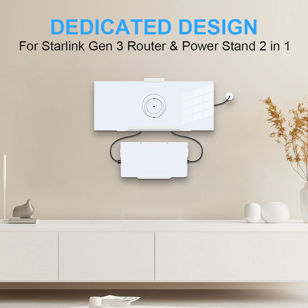 For Starlink Gen 3 Router Mount 2 in 1 Router Mount Power & Supply Brackets Holder Stability Wall Holder for RV Boat Home Office