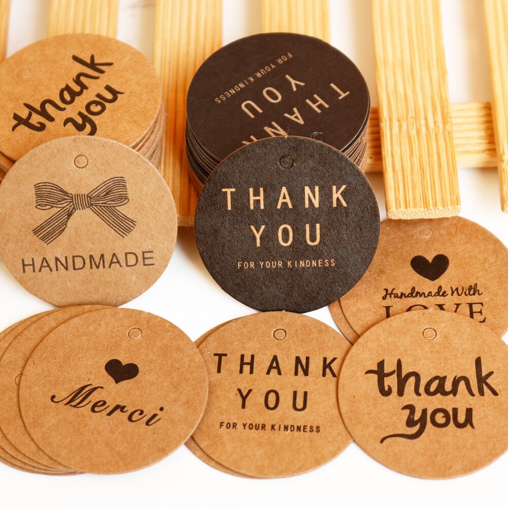 100pcs Kraft Paper Tags with Strings Hang Tags Garment Tags for