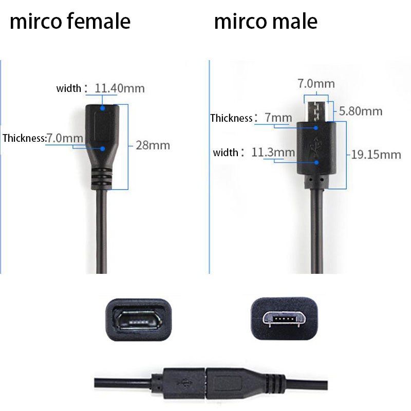 0.3M USB 2.0 Type A Male female 2Pin 4pin micro US... – Grandado