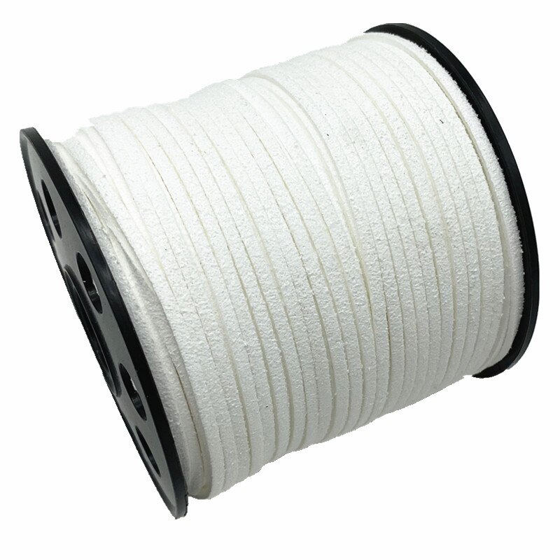 Cordón plano de gamuza trenzada de imitación, cuerda de rosca hecha a mano de cuero de terciopelo coreano de 5 yardas y 3mm para DIY, suministros de joyería # Ro: 22