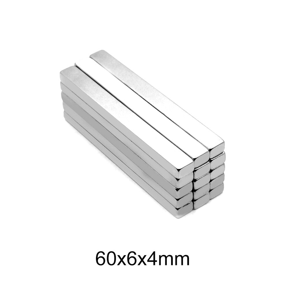 2 ~ 50 stk. 60 x 6 x 4 mm blokmagnettykkelse 4mm kraftige neodymmagneter 60 x 6 x 4mm stærke permanentmagnetark 60*6*4 mm