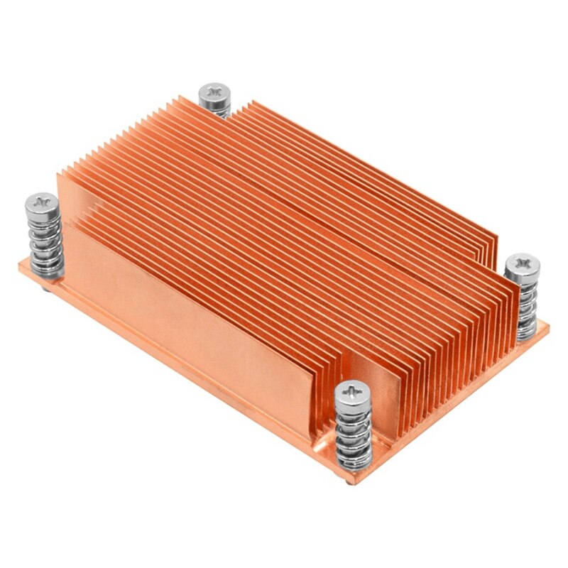 Disipador de calor pasivo para servidor, disipador de calor de cobre con agujero Rectangular, 1U
