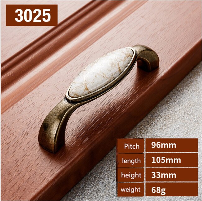 Ceramic Handles for Kitchen Cupboards Cabinet Door knobs Drawer Pulls Antique Furniture Handles Marble Vein Knobs and Handles: 3025-96mm