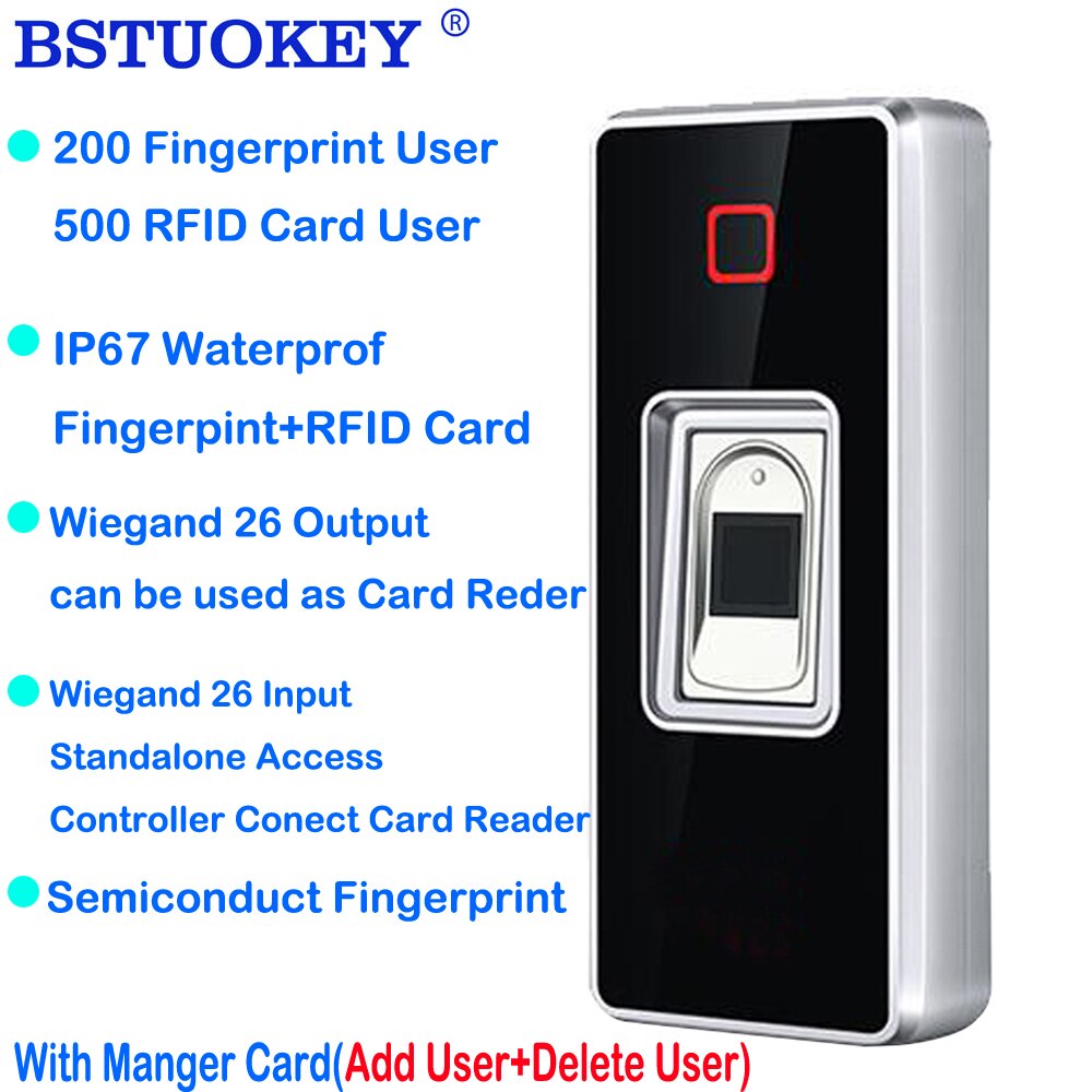 IP67 Wasserdichte Fingerabdruck Zugriff Kontrolle System Rfid Zugriff Regler Wiegand 26 Fingerabdruck Leser Elektrische Türöffner