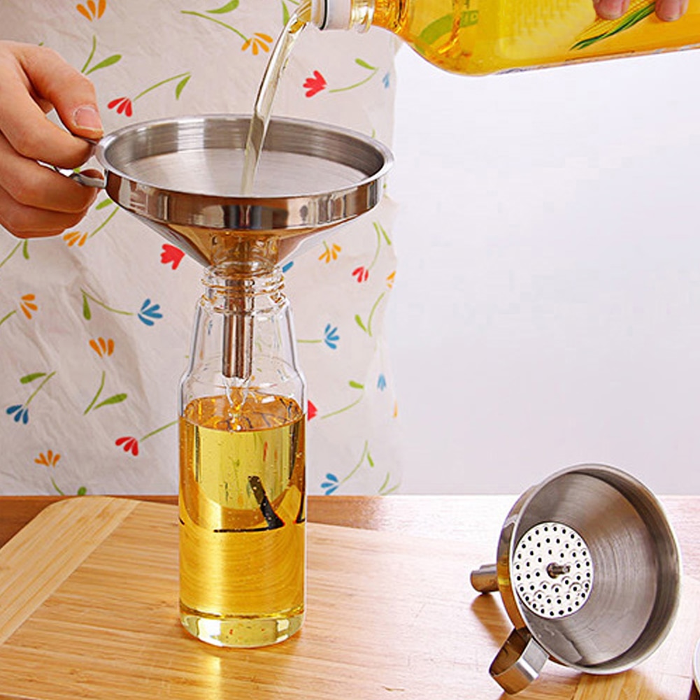 Functionele Rvs Keuken Honing Trechter met Afneembare Zeef/Filter voor Parfum Liquid Water Gereedschap keuken trechter