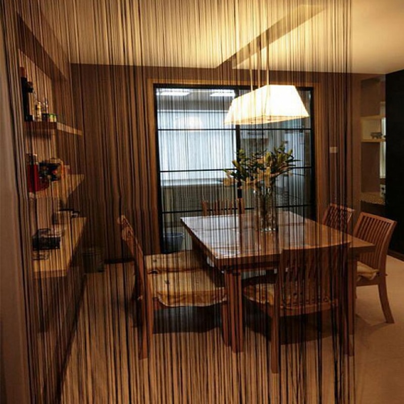 100CM X 200CM Solid Color Curtains Thread Line Curtains For Living Room Door Wall Window Panel Tassel Curtain Home Decoration