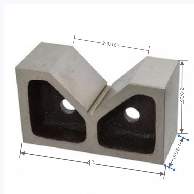 1pc 4" Cast Iron V-Blocks Ground B type V iron 90 Degree 4inch V-frame gauge: Default Title
