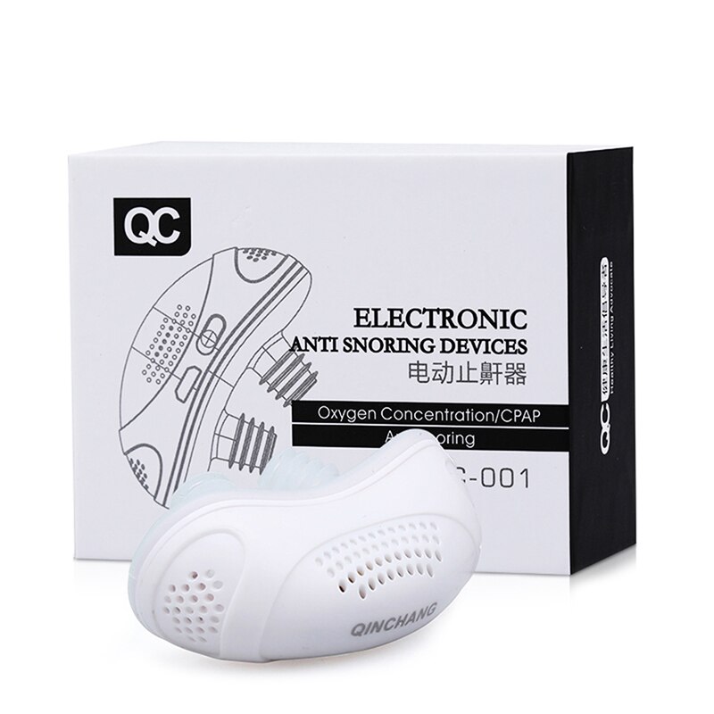 1 Set Preventie Elektrische Anti Snurken Elektronische Apparaat Slaap Stop Snore Stopper Aid: WHITE