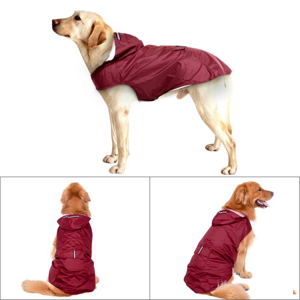 Hund regnfrakke til store hunde labrador  k9 vandtætte hunde kæledyr jakke frakke reflekterende hund regn frakke 3xl-4xl