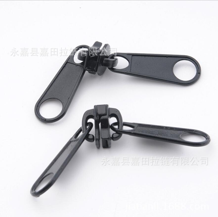 2 piezas No.5 n° 8 no cerradura de cremallera deslizante doble presión tab negro de la protección del medio ambiente gruesa doble-cara grande n° 10 cuerpo de cremallera