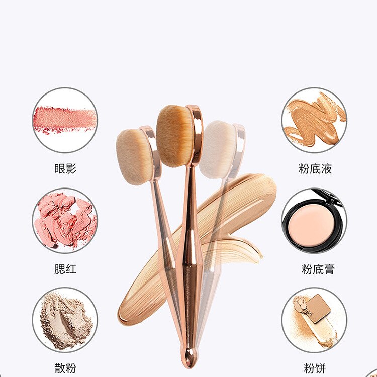 1 Uds. De cepillo de dientes, brocha de maquillaje, rama única de fibra ultrafina, brocha de pelo, herramientas de maquillaje brocha ovalada