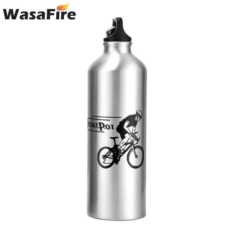 750ml cykel vandflaske aluminiumslegering cykel vandflaske udendørs sport camping vandring cykelkedel cykeltilbehør: Sølv