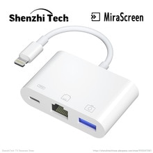 MiraScreen LC04 3 in 1 Mobile Phone Docking Station Charging Hub for iPhone iPad iPod Lightning Adapter with Ethernet USB 3.0