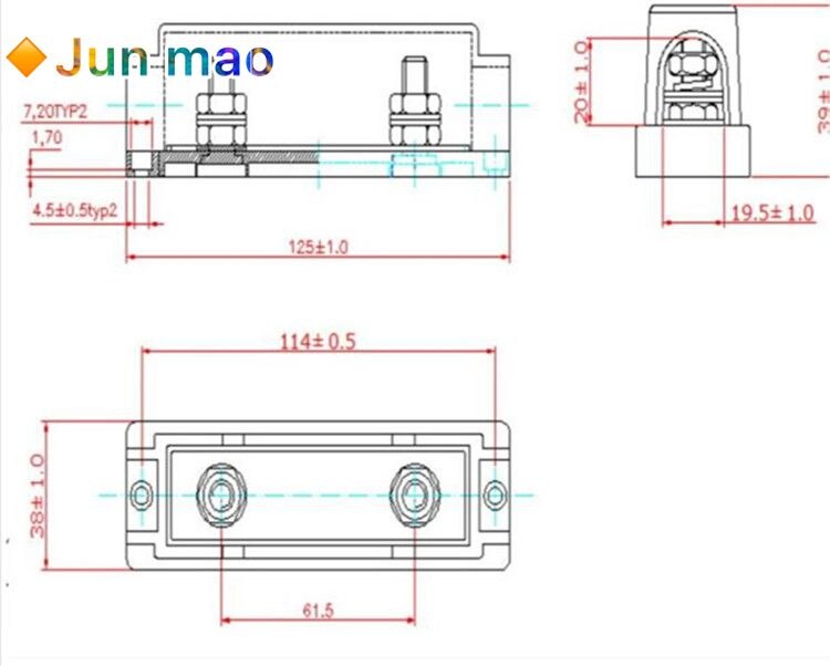 Anl Zekeringhouder Bolt-On Zekering Automotive Zekering Houders Smeltbare Link Met Zekering 30A 50A 60A 70A 80A 100A 125A 175A 200A 250A 275A