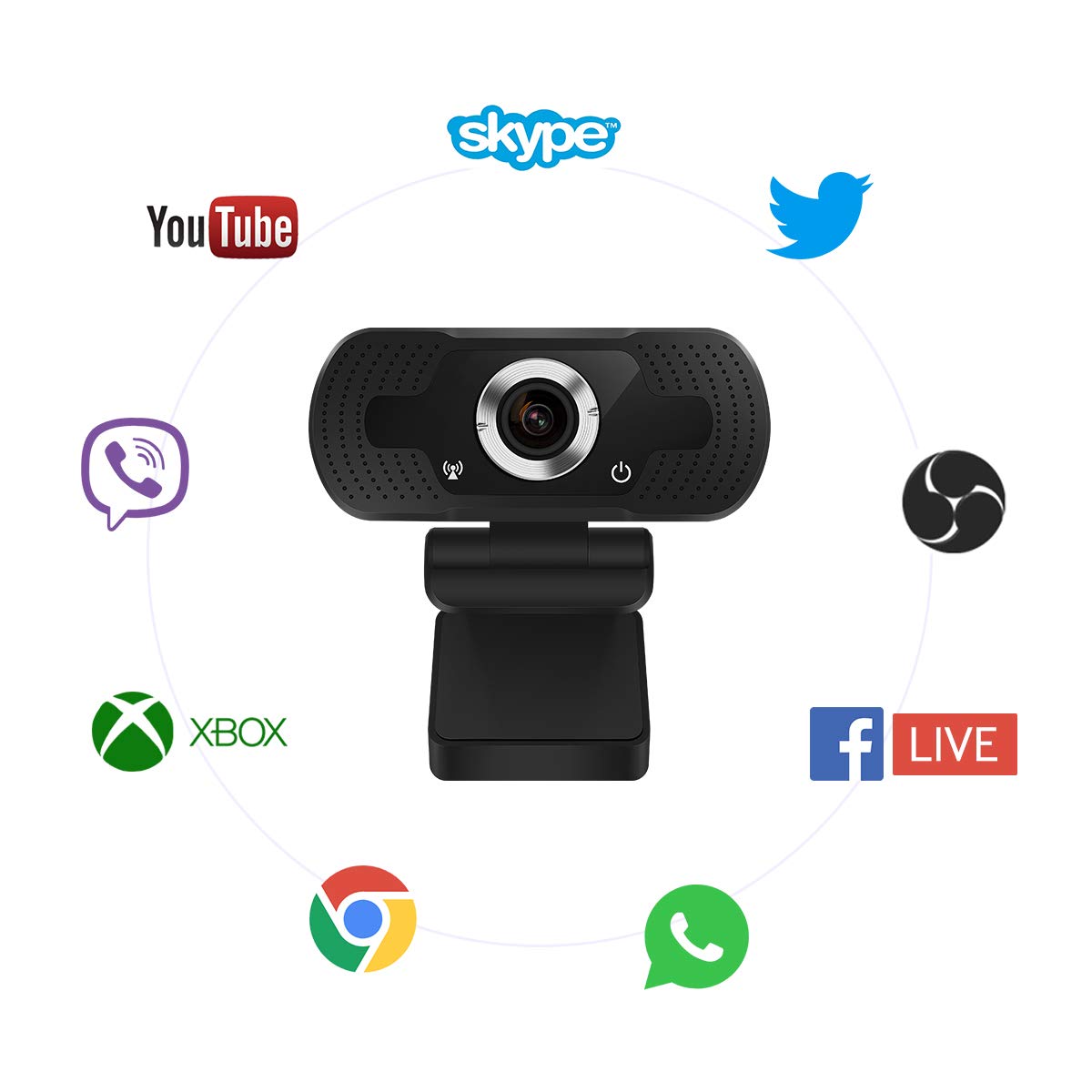 Webcam Full HD 1080P cámara web con micrófono Web cámara USB webcam para PC ordenador vídeo en directo a trabajo