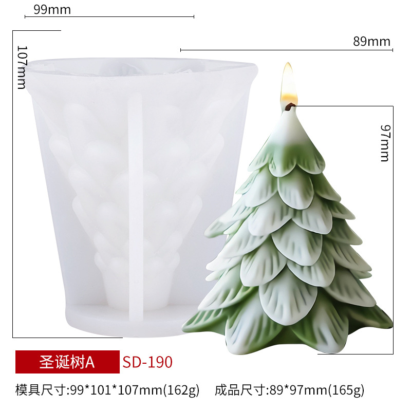 2026 Neue Weihnachtsbaum-Duftkerzen-Silikonform zum Selbermachen, diffundiert Gips-Schleifmittel, grenzüberschreitende Vorweisung: Hellgrau