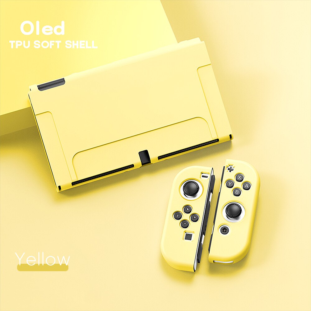 NEUE Für Schalter OLED Schutzhülle Soft/Hard Cover Kawaii Rosa Silikon Schutzhülle Für Nintendo OLED Konsole Zubehör: Yellow