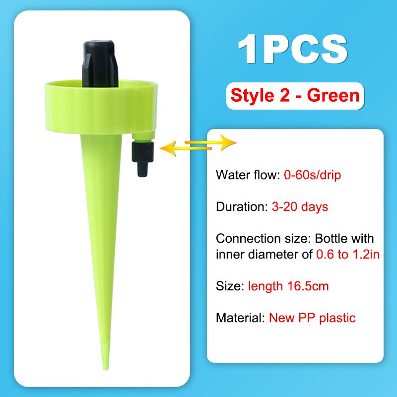 Gulvstøvle 1 stk drypvanding automatisk vanding dyser til plastflasker vand enhed konstant tryk justerbar haveplante: Stil 2 grøn