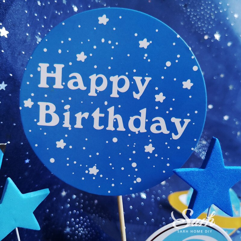 Rakieta astronauta księżyc kartka urodzinowa ozdoba ozdoba na wierzch tortu deser na dzień dziecka piękne prezenty