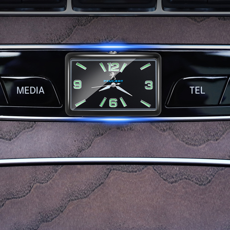 Sortie d&#39;air voiture horloge lumineuse pour Peugeot 308 307 206 408 407 3008 voyageur 207 107 208 508 306 406 205 4008 5008 103 106