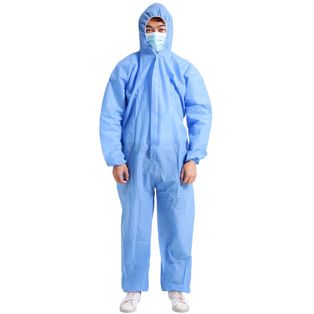 Witte Overall Hazmat Pak Bescherming Beschermende Wegwerp Veiligheid Kleding Unisex Werkplek Supplies: Blauw / M
