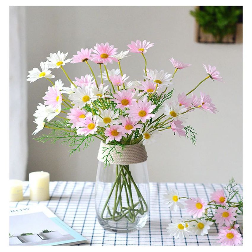 Flores artificiales, margaritas de seda, fiestas de novias baratas, bodas, bodas, mesa de jardín, decoración, , accesorios para plantas de escenario