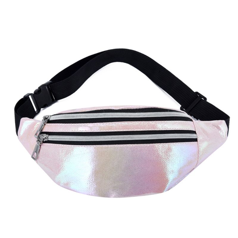 Kobiety holograficzna torba na biodro piterek torba sportowa na biodro torba Crossbody na klatkę piersiową torebka na ramię: 2