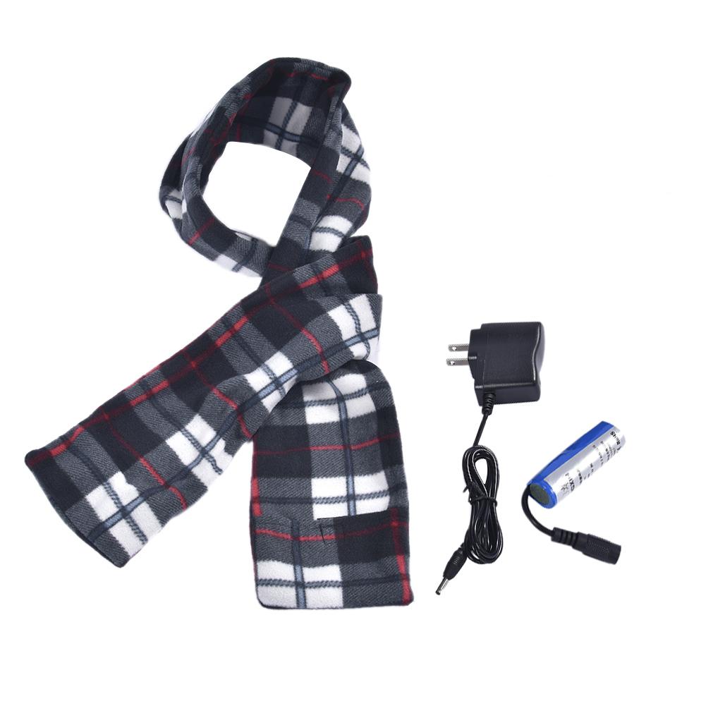 Elektrisk opvarmning mand kvinder genopladeligt batteri usb vinter opvarmning varm termisk tørklæde skitørklæde hals sjal jul: Grøn