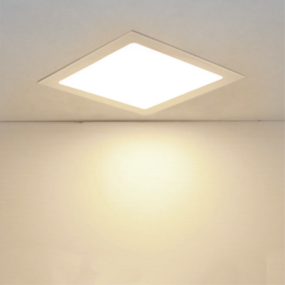 Spot lumineux carré encastrable encastrable pour le plafond, éclairage décoratif de plafond, idéal pour une chambre à coucher ou une cuisine, 3/6/9/12/15/18W, panneau lumineux LED