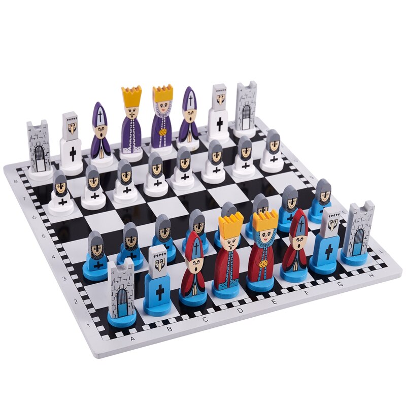 Wooden Chess Children's Cartoon Modeling Chess Toys