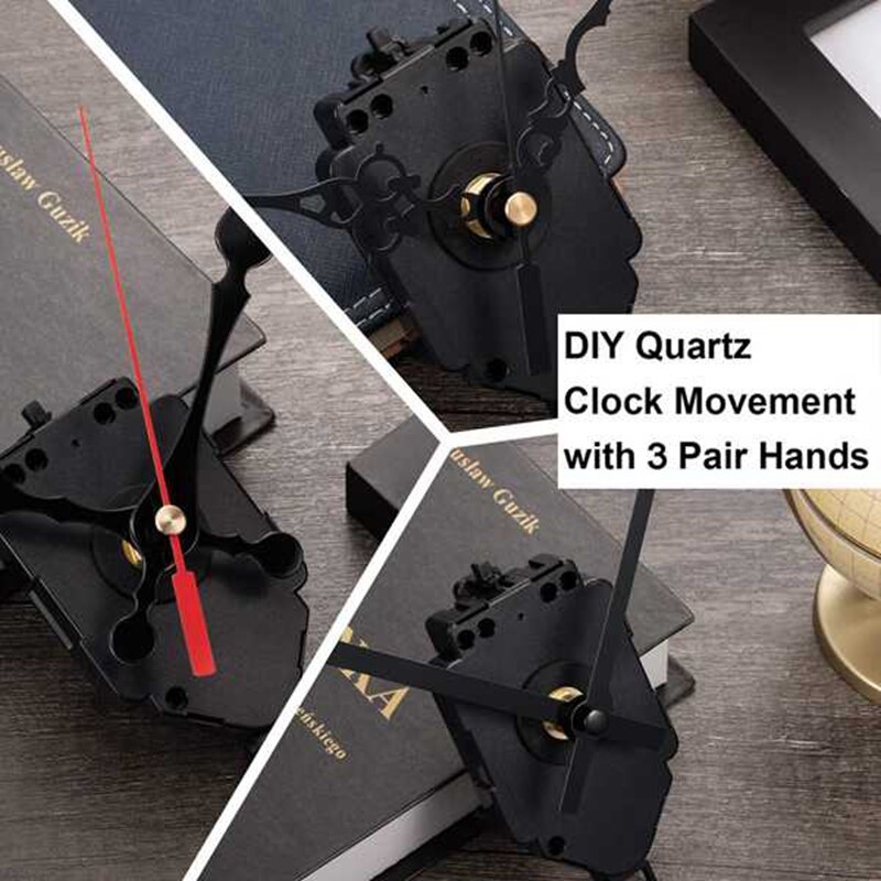 Meccanismo di movimento dell'orologio a pendolo fai-da-te con 3 paia di lancette diverso kit di orologi da parete con albero di riparazione al quarzo
