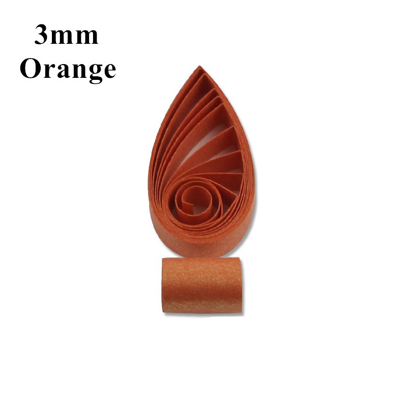 3mm Metallic Schimmer Perlglanz Papier Quilling Papier Streifen Handgemachte Farbe Papier 60 teile/beutel 54cm Lange für Kunst handwerk DIY: Orange