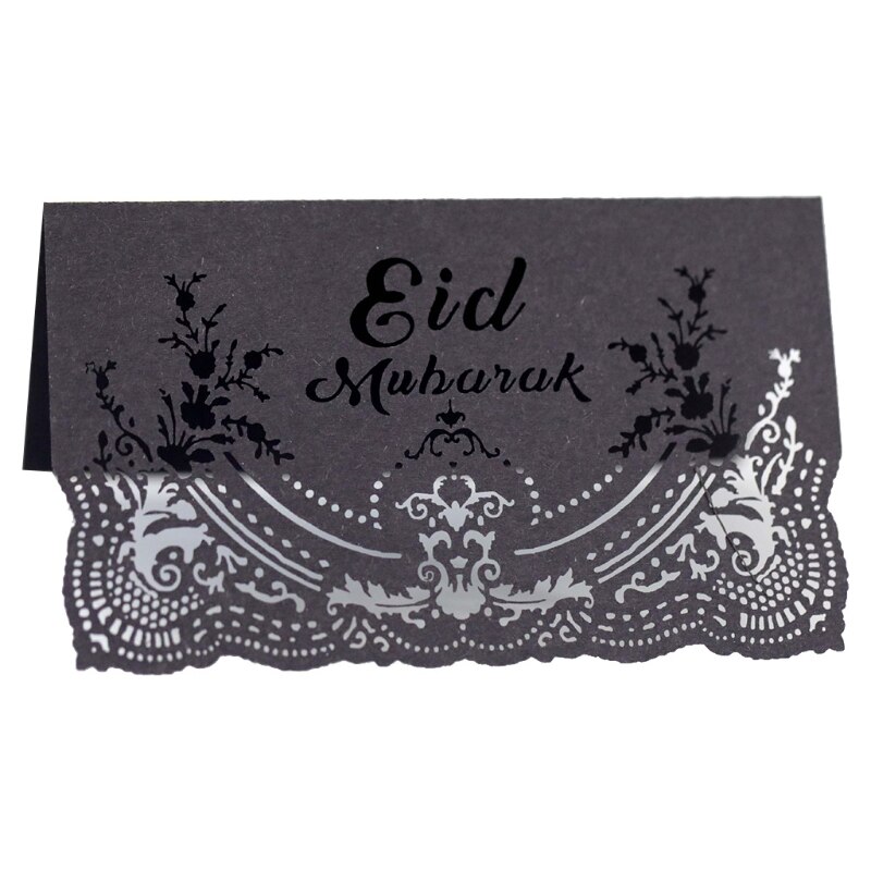 100Pcs Eid Mubarak Party Hollow Plaats Kaart Ramadan Uitnodiging Kaart Tafel Decor